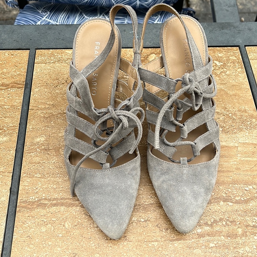 Franco Sarto Gray Avalon Size 7 lace up pumps